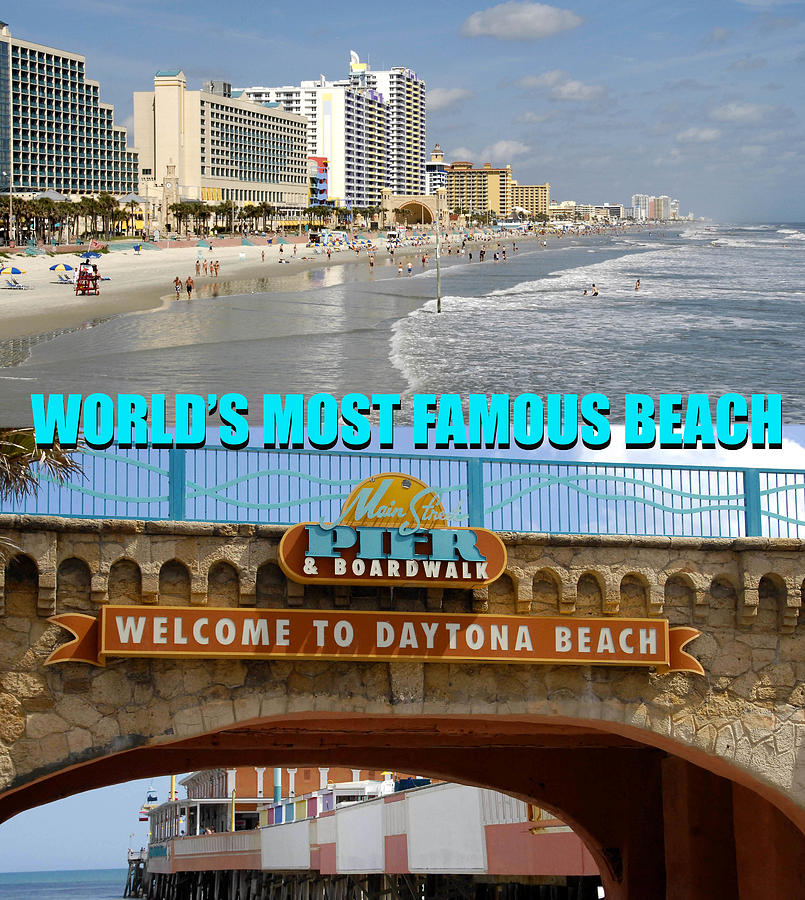 Daytona beach dual photographic poster / post card Photograph by David Lee Thompson