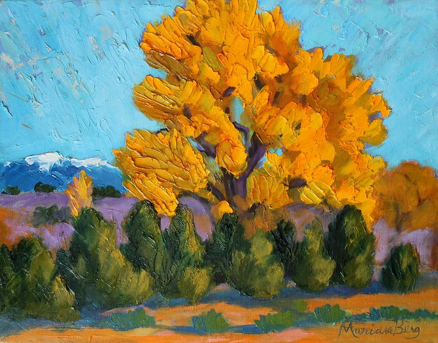 Dazzling Cottonwoods Painting by Marian Berg