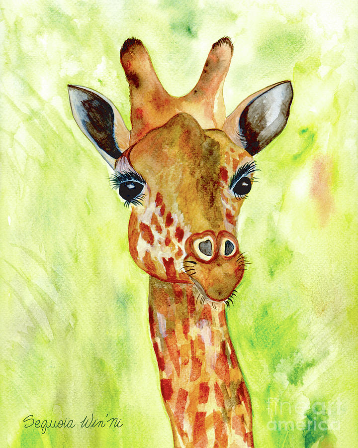 Dazzling Giraffe Lookout Painting by Sequoia Win'ni Bloom - Fine Art ...