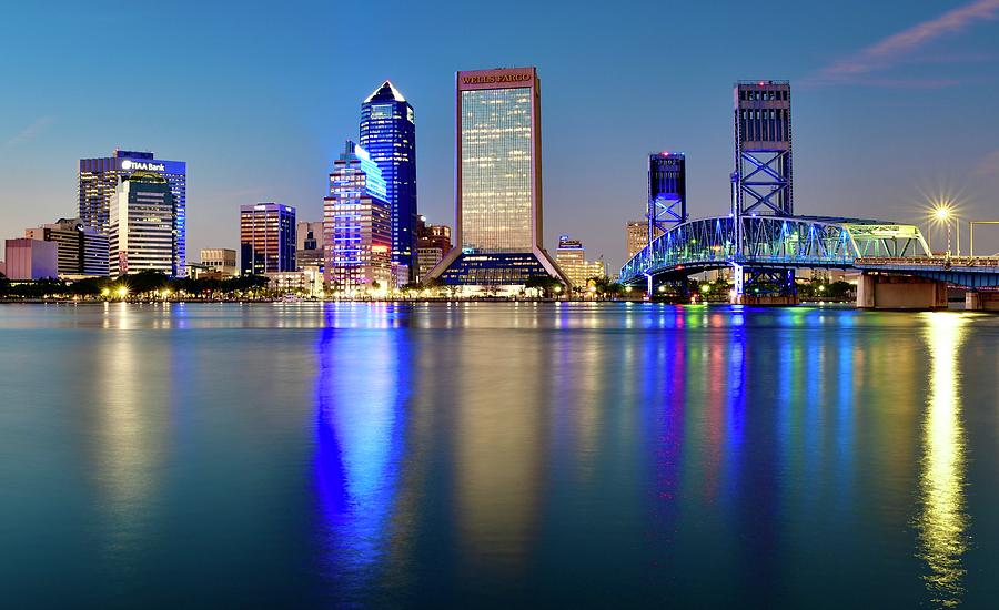 Jacksonville Photograph - Dazzling Lights in Jacksonville by Frozen in Time Fine Art Photography