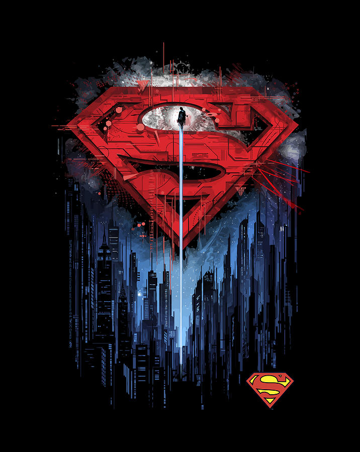 Dc Fandome Superman Skyline Logo Digital Art by Jane Arthur