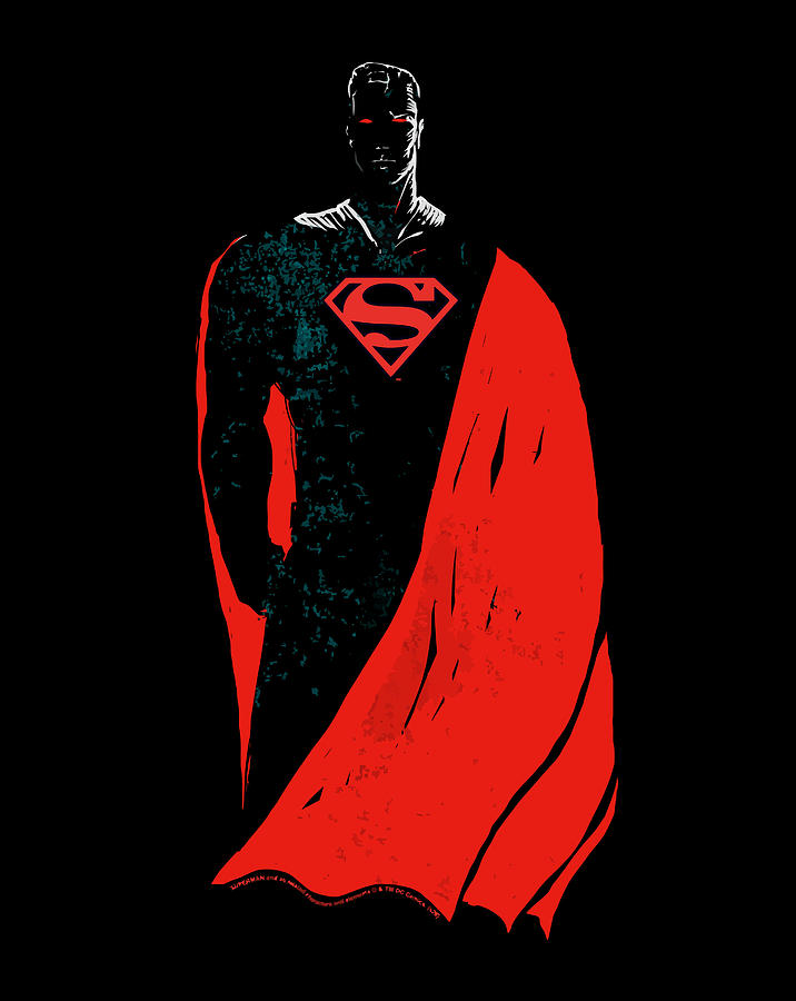 Dc Fandome Superman Stance Dark Portrait Digital Art by Sue Mei Koh