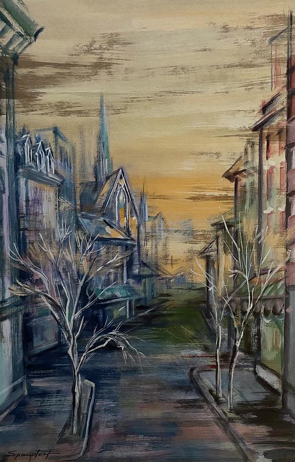 DC Street at Dusk Painting by Lily Spandorf