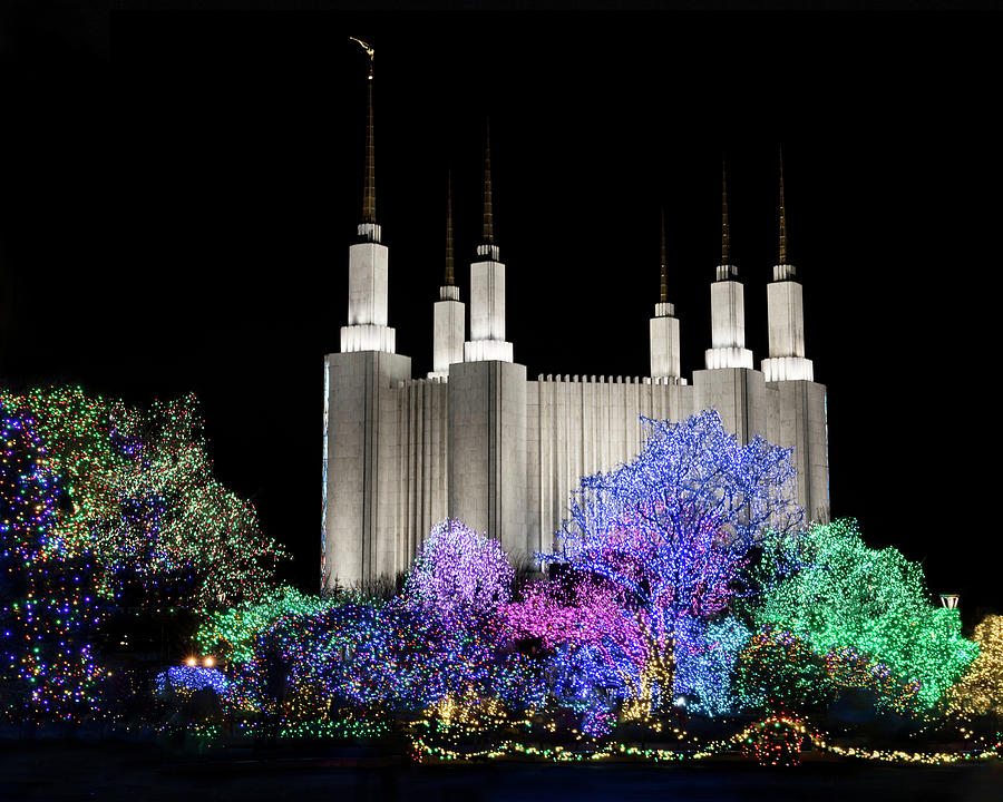 DC Temple Lights Photograph by Art Cole