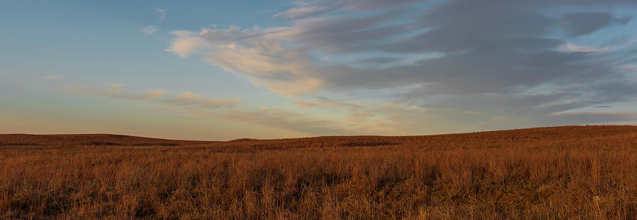 DDP DJD Prairie and Clouds in Evening Light Panorama 6021 Photograph by David Drew