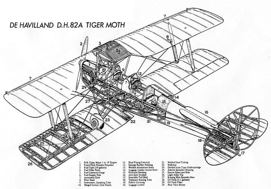 De Havilland D.h.82 Tiger Moth Mixed Media by Aircraft Lover