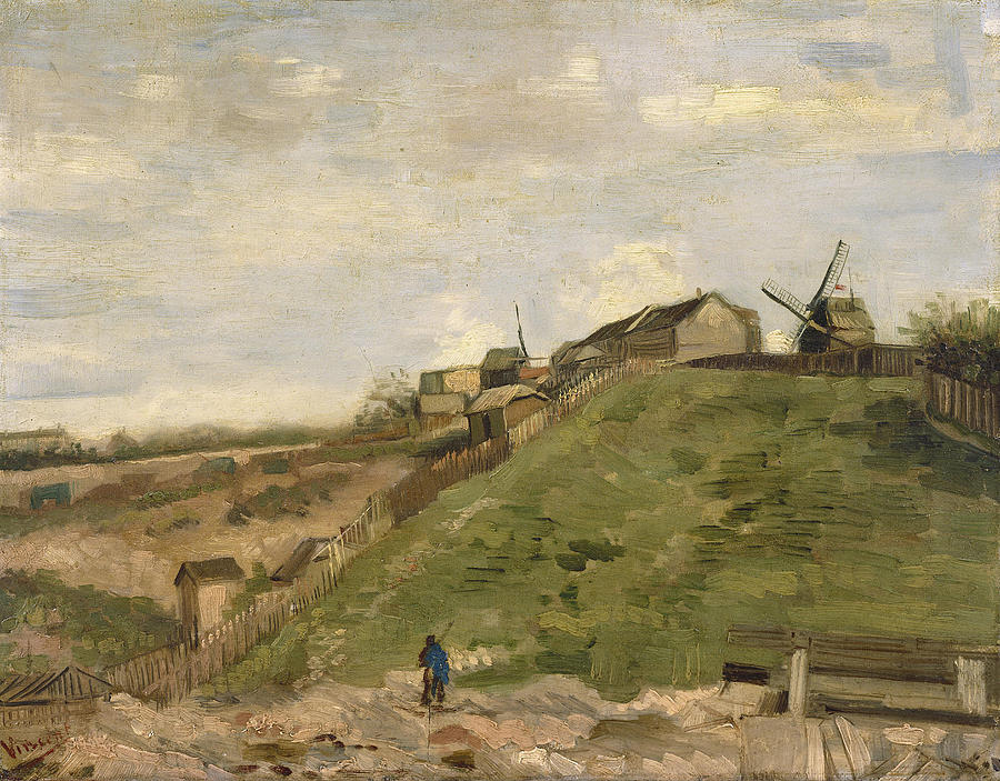 De heuvel van Montmartre met steengroeve / The hill of Montmartre with stone quarry. Date/Period ... Painting by Vincent Van Gogh