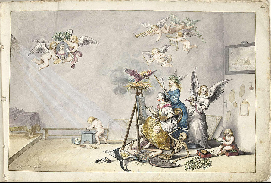 De overwinning van de Schilderkunst over de Dood Painting