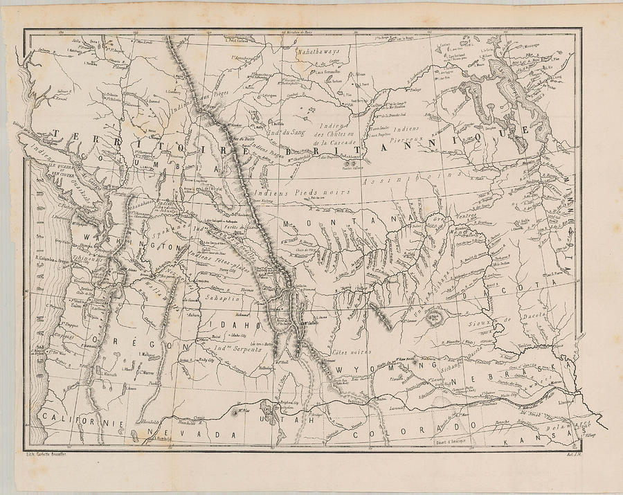 De Smet s General Map of the Northwest with book Brussels Painting by ...