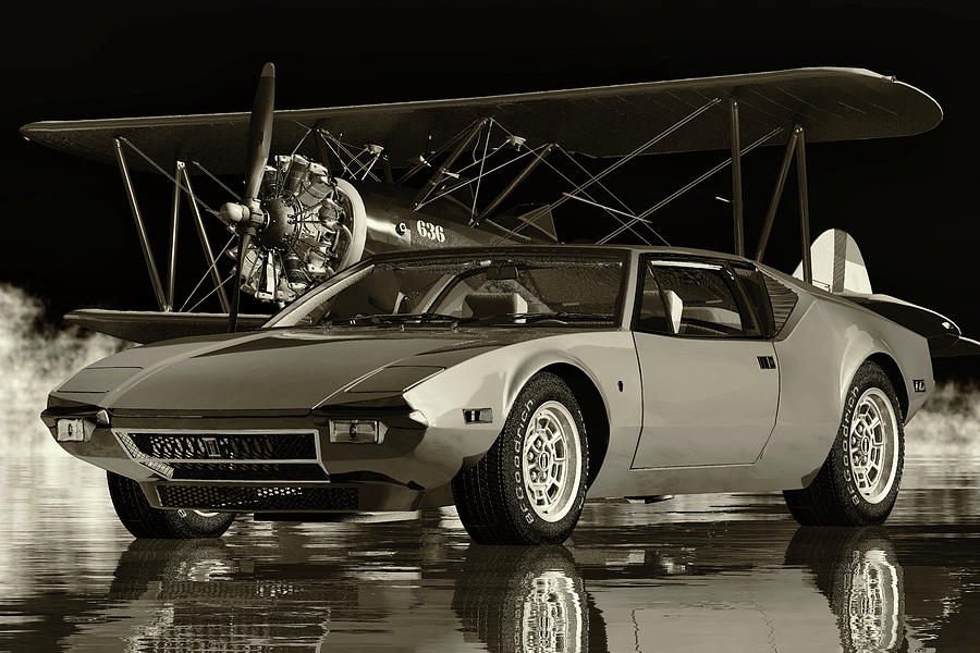 De Tomaso Pantera From 1971 - A True Sports Car Digital Art by Jan Keteleer