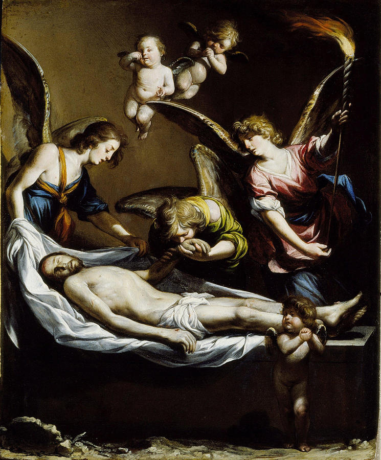 Dead Christ with Lamenting Angels Painting by Antonio del Castillo ...