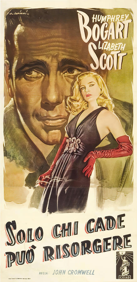 Humphrey Bogart Mixed Media - Dead Reckoning, 1947 - art by Alfredo Capitani by Movie World Posters