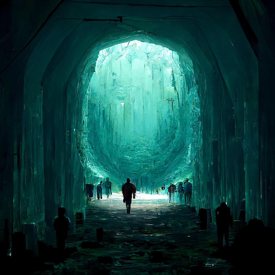Dead  Rising  In  A  Crystal  Tunnel  Dbd46186  122a  477a  8171  51c6ef6c1115 Painting by MotionAge Designs