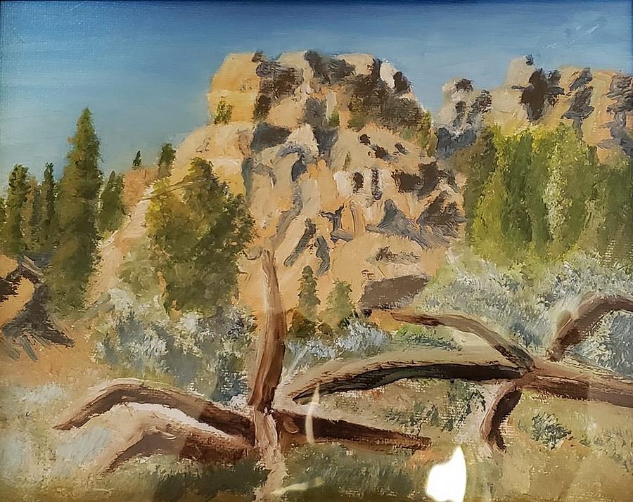 Dead Trees and Cliff Painting by Joseph Eisenhart