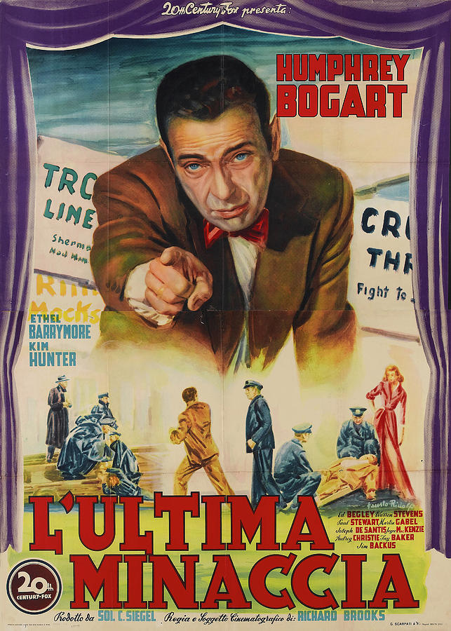Humphrey Bogart Mixed Media - Deadline, with Humphrey Bogart, 1952 by Movie World Posters