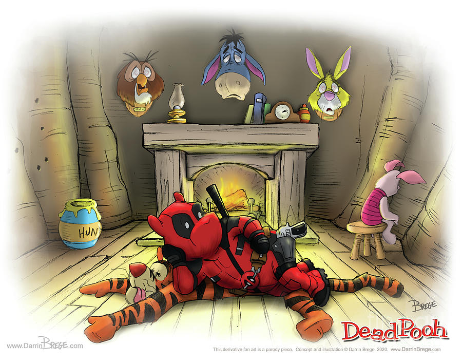 Deadpool Digital Art - Deadpooh by Darrin Brege Deadpool Digital Art - Deadpooh by Darrin Brege