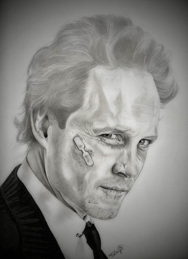 Dean Winters - Mayhem - Black and White Edition Drawing by Fred Larucci