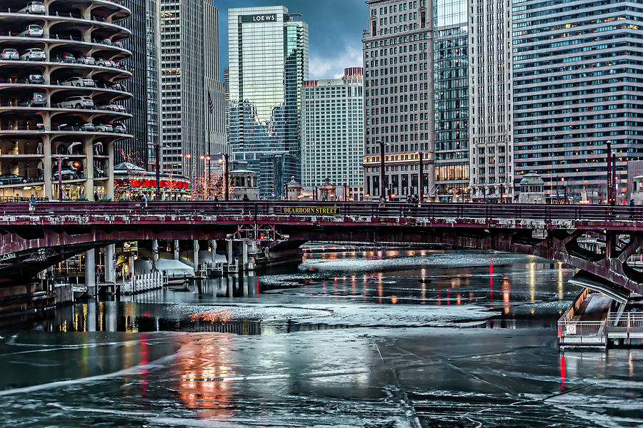 Dearborn Bridge Chicago River DSC_5130 Photograph by Raymond Kunst