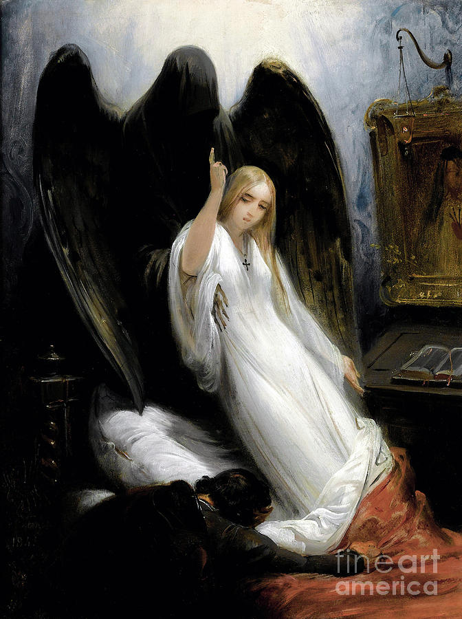 Death and the Maiden - Horace Vernet Painting by Sad Hill - Bizarre Los ...