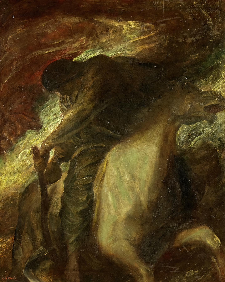 George Frederick Watts Painting - Death and the Pale Horse by George Frederick Watts