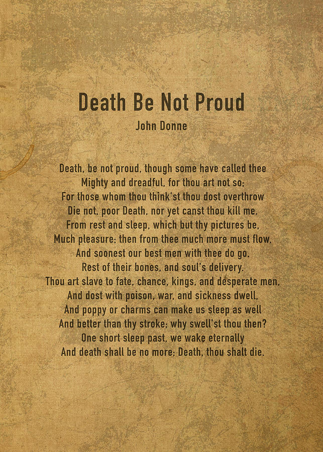 Death Be Not Proud by John Donne Classic Poem on Worn Parchment Sans ...