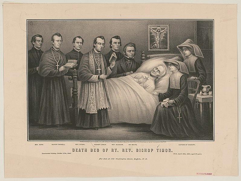 Death bed of Rt Rev Bishop Timon  Photograph by Paul Fearn