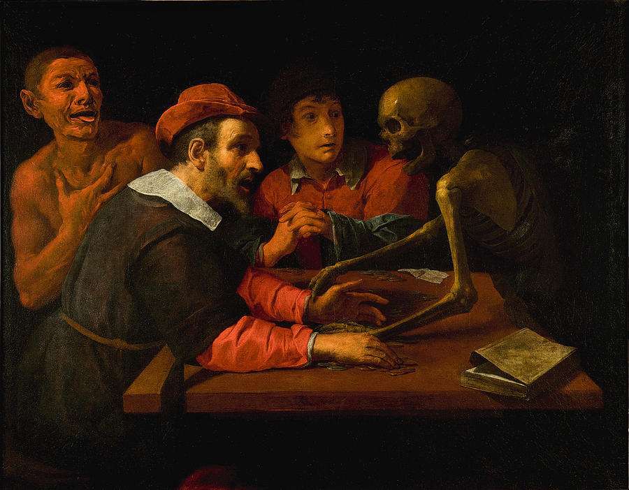 Death comes to the Table of the Miser Painting by Giovanni Martinelli