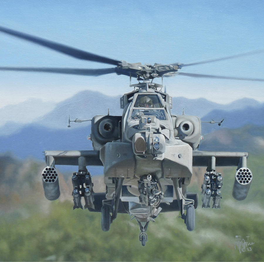 Helicopter Painting - Death Dealer by Murray Jones