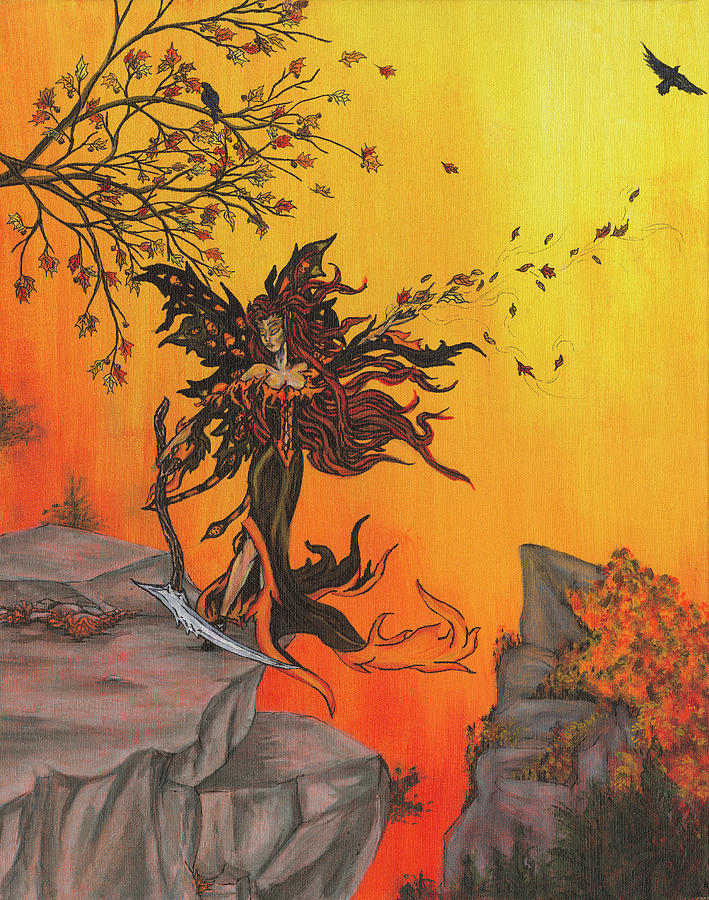 Death - Four Fairies of the Apocalypse  Painting by Megan Thompson