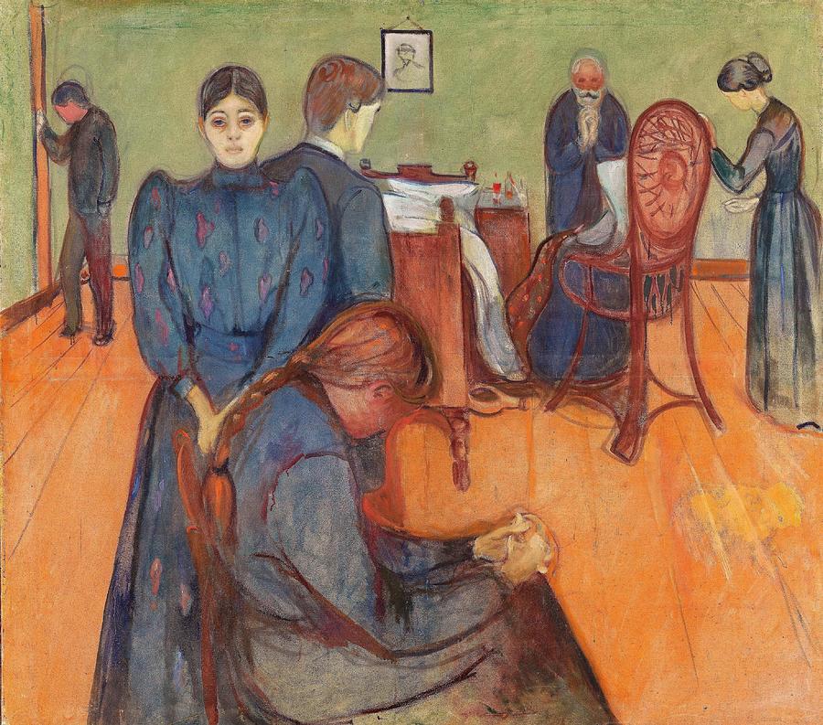 Edvard Munch Painting - Death in the Sickroom  by Edvard Munch