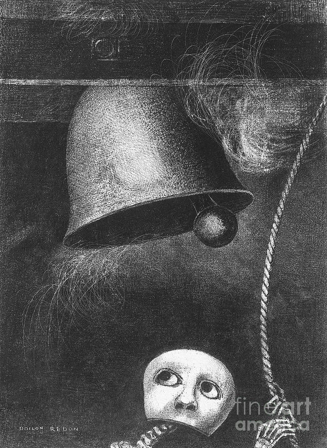 Death Knell, 1882 Drawing by Odilon Redon