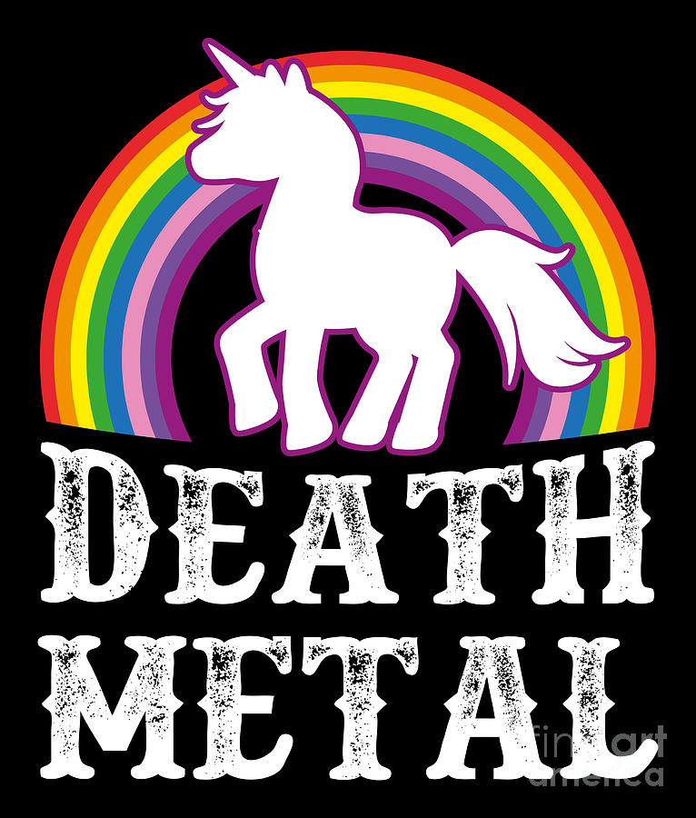 Unicorn Digital Art - Death Metal Unicorn by Mister Tee