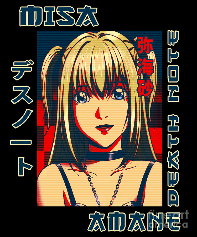 Death Note Misa Amane Retro Art Anime Drawing by Fantasy Anime