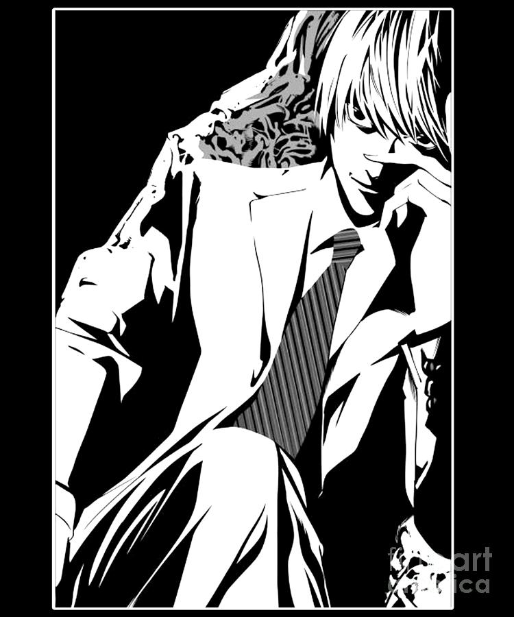 Death Note Raito Light Yagami Kira Drawing by Fantasy Anime - Fine Art ...
