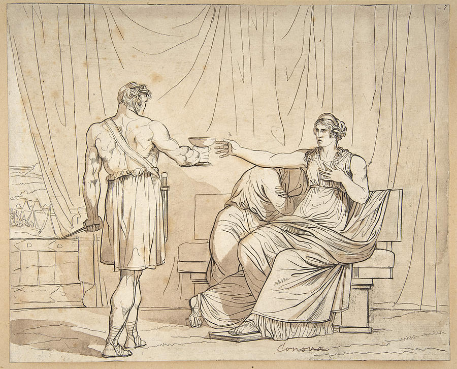 Death of a Roman Matron Drawing by Bartolomeo Pinelli