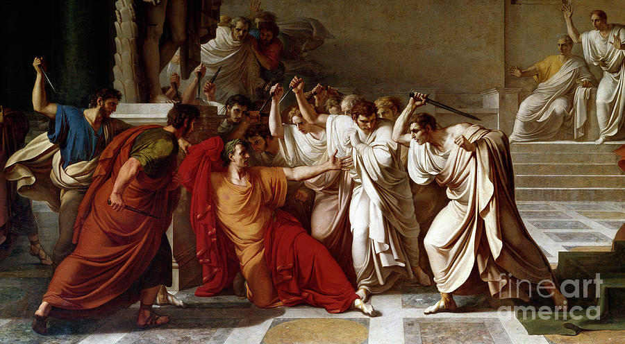 Death of Caesar, March 15, 44 BC Painting by Vincenzo Camuccini