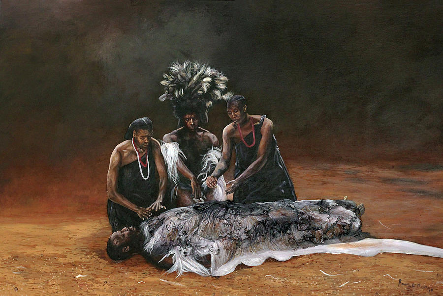 Death of Nandi Painting by Ronnie Moyo