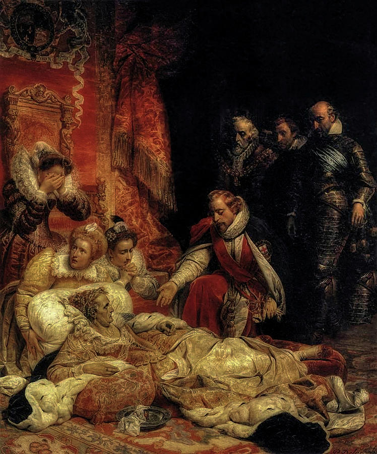 Death Of Queen Elizabeth I, Queen Of England Painting by Mountain Dreams