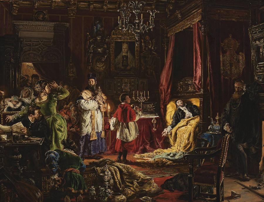 Death of Sigismund Augustus in Knyszyn in 1572 Painting by Jan Matejko ...