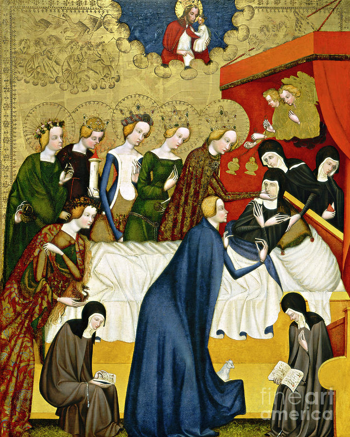 Death of St. Clare of Assisi - CZDCA Painting by Master of Heiligenkreuz