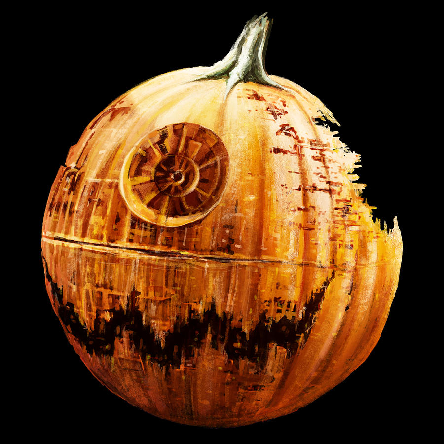 Death Star Pumpkin Digital Art by Andrea Gatti