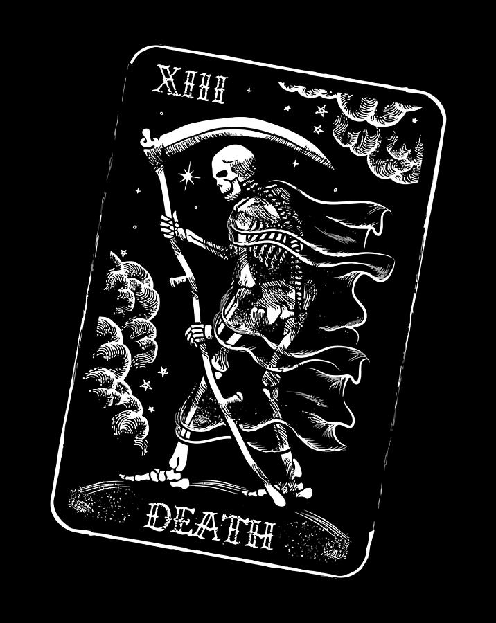 Death Tarot Card W Reaper Skeleton Reading Profound Change Digital Art ...