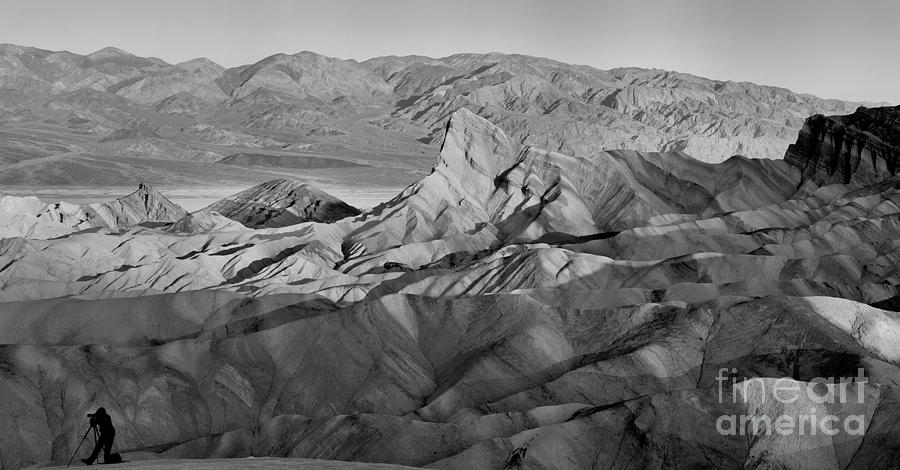Death Valley Photographer Panorama Black And White Photograph by Adam Jewell