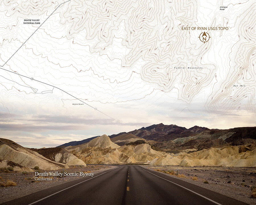 Mountain Digital Art - Death Valley Scenic Byway by Fred Turner