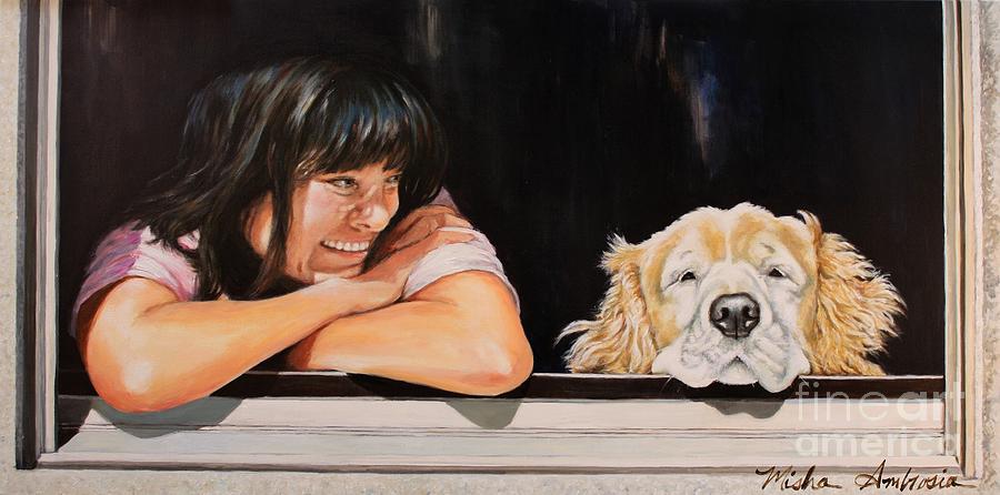Animal Painting - Debbie and Chester...Truly Blessed by Misha Ambrosia
