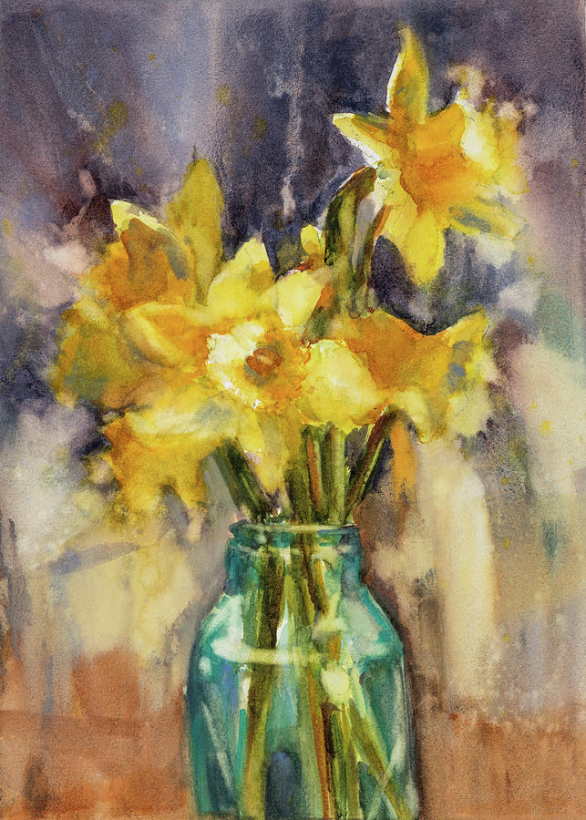 Debbies Daffodils Painting by Judith Levins