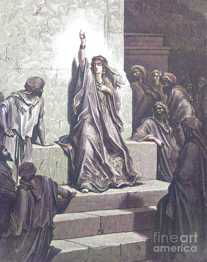 Deborah praises Jael by Gustave Dore v1 Drawing by Historic illustrations