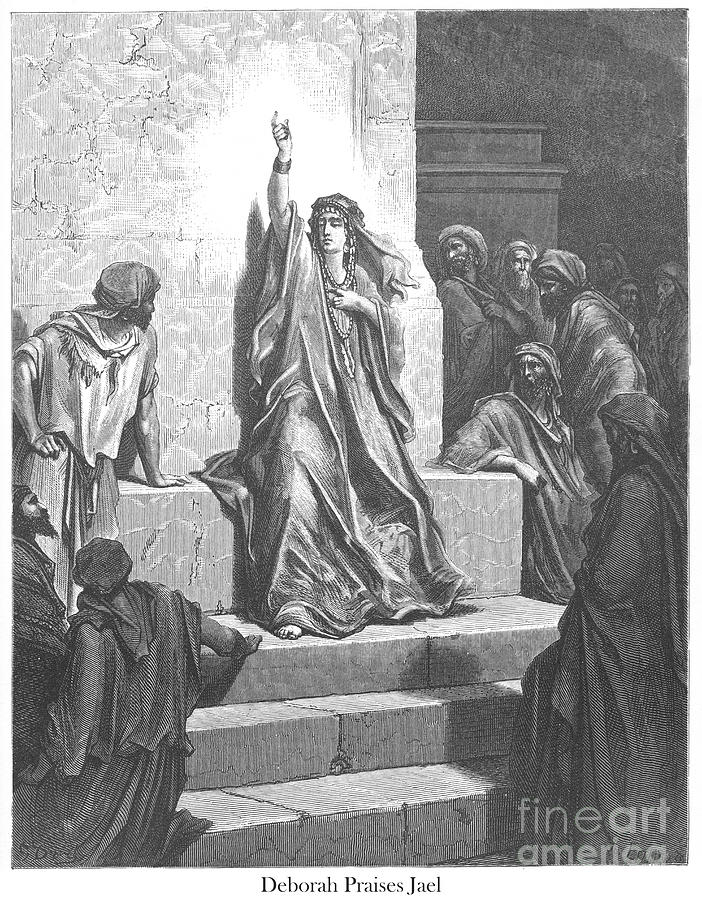 Deborah praises Jael by Gustave Dore v2 Drawing by Historic illustrations