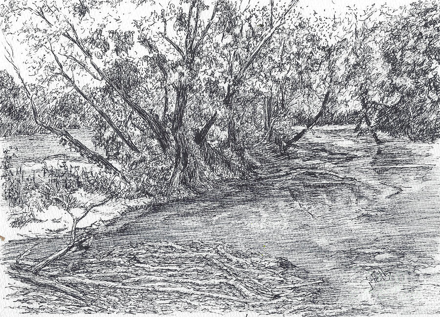 Debris in the Creek Drawing by Janet Felts - Fine Art America