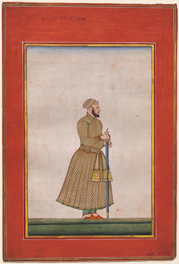 Deccan Painting, possibly Machilipatnam Style Portrait of a Mughal noble c. 1780 Painting by Artistic Rifki